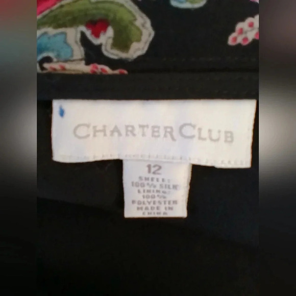 Charter Club silk flowy midi skirt paisley print jeweltones black red si… - Picture 7 of 10